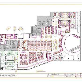 现代沈阳餐厅施工图cad图纸下载dwg文件下载