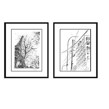 现代装饰画草图大师模型，装饰画sketchup模型下载