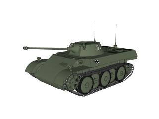 德国VK-1602豹式坦克草图大师模型，豹式坦克su模型下载