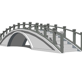 拱桥草图大师模型下载，sketchup拱桥模型分享