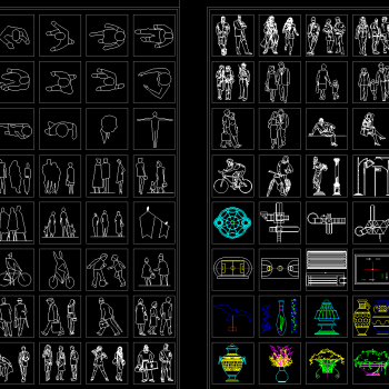 原创最齐全的平立面人物CAD素材，人物CAD设计图纸下载