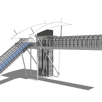 现代桥梁草图大师模型下载，sketchup桥梁su模型分享