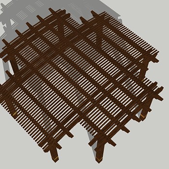 现代廊架草图大师模型，廊架sketchup模型下载