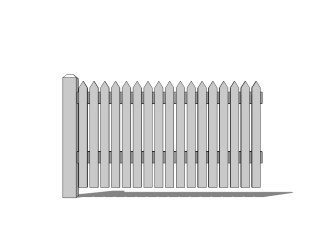 现代乡村风格篱笆栏杆su模型下载、乡村风格篱笆栏杆草图大师模型下载