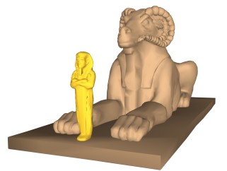 古埃及斯芬克斯雕塑su模型,摆件草图大师模型下载