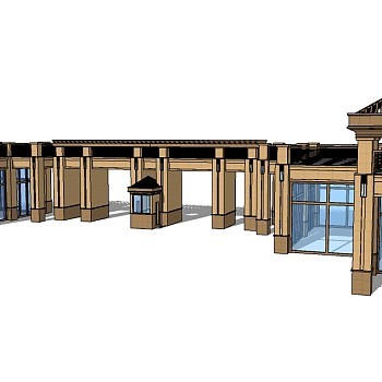 欧式入口大门草图大师模型下载，入口大门skb模型分享