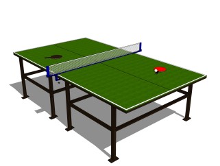现代乒乓球台草图大师模型，乒乓台sketchup模型