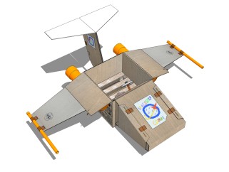 现代纸质飞机玩具草图大师模型，玩具su模型下载