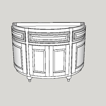 欧式装饰柜草图大师模型，装饰柜sketchup模型下载