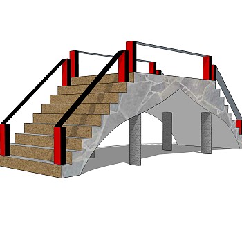 拱桥草图大师模型下载，sketchup拱桥模型分享