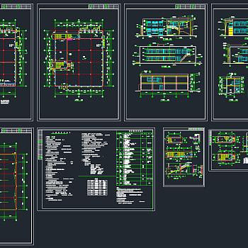 食堂建筑全套施工图，食堂建筑CAD图纸下载
