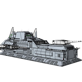 现代星际战舰草图大师模型，星际战舰sketchup模型下载