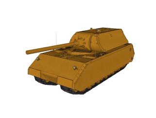 德国八号maus鼠式坦克su模型，坦克草图大师模型下载