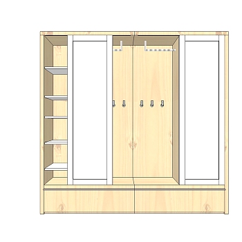 现代简约衣柜草图大师模型，衣柜sketchup模型