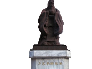 中式孔子雕塑su模型,摆件草图大师模型下载