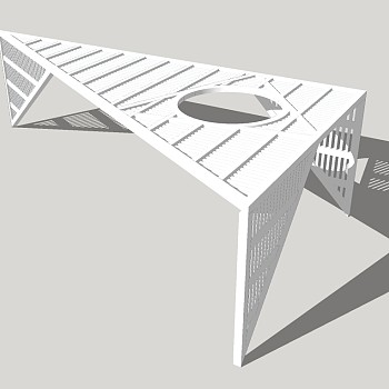 现代三角造型廊架草图大师模型，三角造型廊架sketchup模型下载