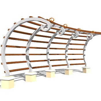 欧式造型廊架草图大师模型，造型廊架sketchup模型下载
