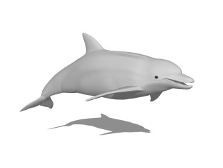 现代海豚草图大师模型，动物sketchup模型下载