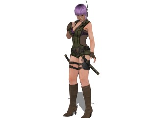 现代女战士草图大师模型，游戏角色su模型下载