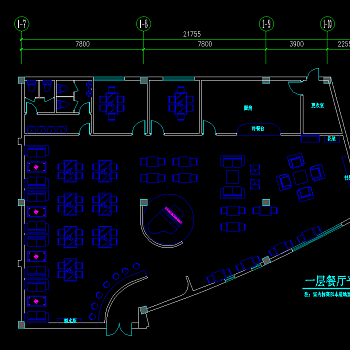 咖啡厅装修平面图，CAD立面图