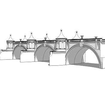 拱桥草图大师模型下载，sketchup拱桥模型分享