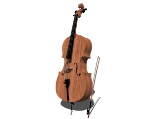 现代小提琴草图大师模型，小提琴sketchup模型下载
