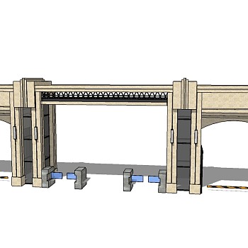欧式入口大门sketchup模型下载，入口大门skb模型分享