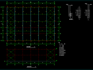 某28米跨轻钢厂房建筑结构设计施工图，钢结构厂房CAD工程图下载