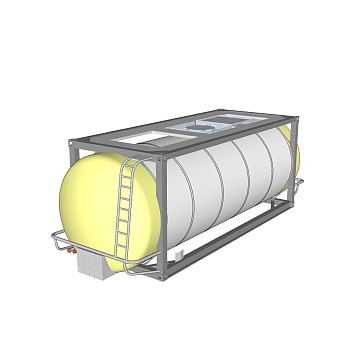 现代罐式集装箱草图大师模型，集装箱su模型下载