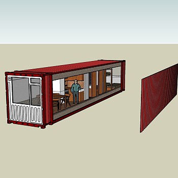 现代集装箱su模型，集装箱草图大师模型下载