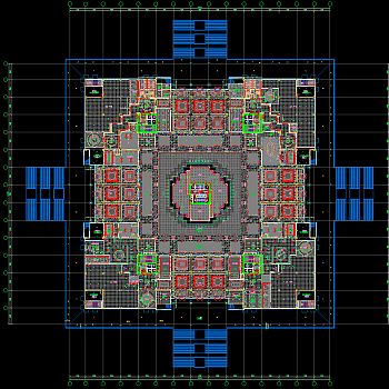 灵光宝殿CAD施工图，寺庙CAD建筑图纸下载