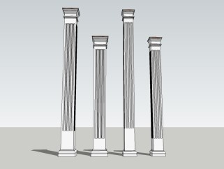 希腊多立克罗马柱草图大师模型，柱子sketchup模型下载