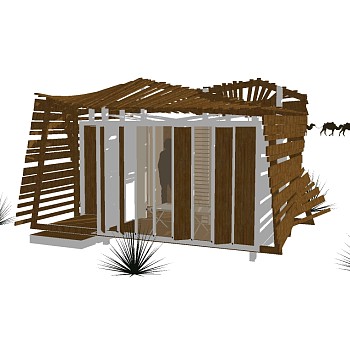 现代小木屋草图大师模型，小木屋sketchup模型免费下载