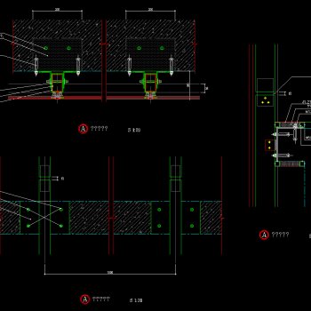 玻璃幕墙全套详细的CAD图库，节点大样图设计图纸下载