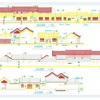 古建立剖面图cad图纸下载