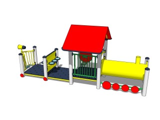 现代儿童游乐设施草图大师模型，游乐设施su模型下载