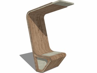 现代实木异形椅草图大师模型，异形椅sketchup模型下载