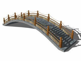 自然风拱桥草图大师模型，拱桥sketchup模型免费下载