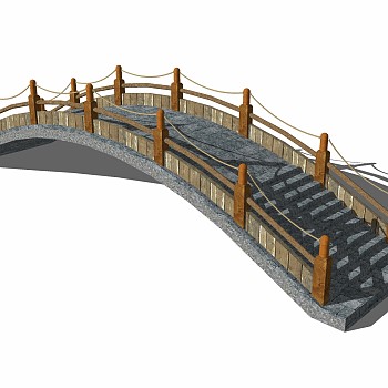 自然风拱桥草图大师模型，拱桥sketchup模型免费下载