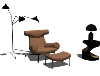 后现代休闲沙发组合su模型，沙发组合skp模型下载