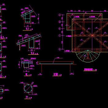 售票亭建筑CAD施工图纸，售票厅CAD建筑图纸下载