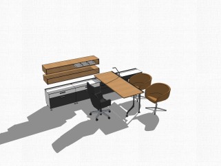 现代简约老板桌草图大师模型，老板桌sketchup模型下载