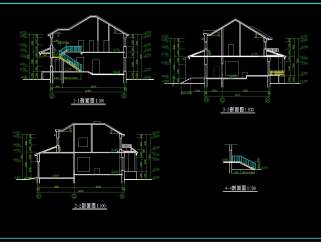 别墅外立面CAD设计图集，CAD图纸免费下载