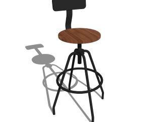工业风吧台椅草图大师模型，吧椅sketchup模型