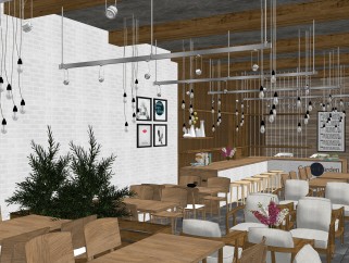北欧咖啡馆免费su、草图大师模型下载.