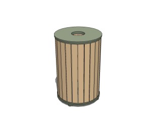 现代垃圾桶su模型下载、垃圾桶草图大师模型下载