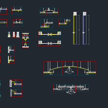 标准天花CAD节点施工图纸合集，cad建筑工程图纸下载