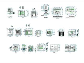 多套厨房、餐厅立面图CAD模型下载