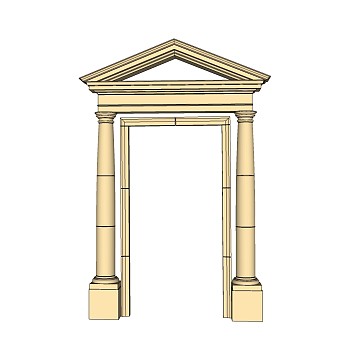 欧式入口大门su模型下载，sketchup入口大门skp模型下载