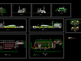5套汽车站建筑设计施工图，汽车站CAD图纸下载